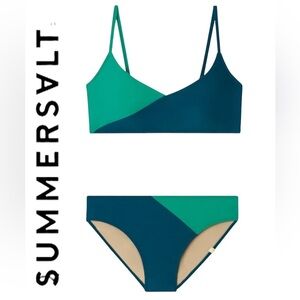 🏷️ Summersalt Marina two piece Bikini Seaglass & Seaweed Size 16 #000143